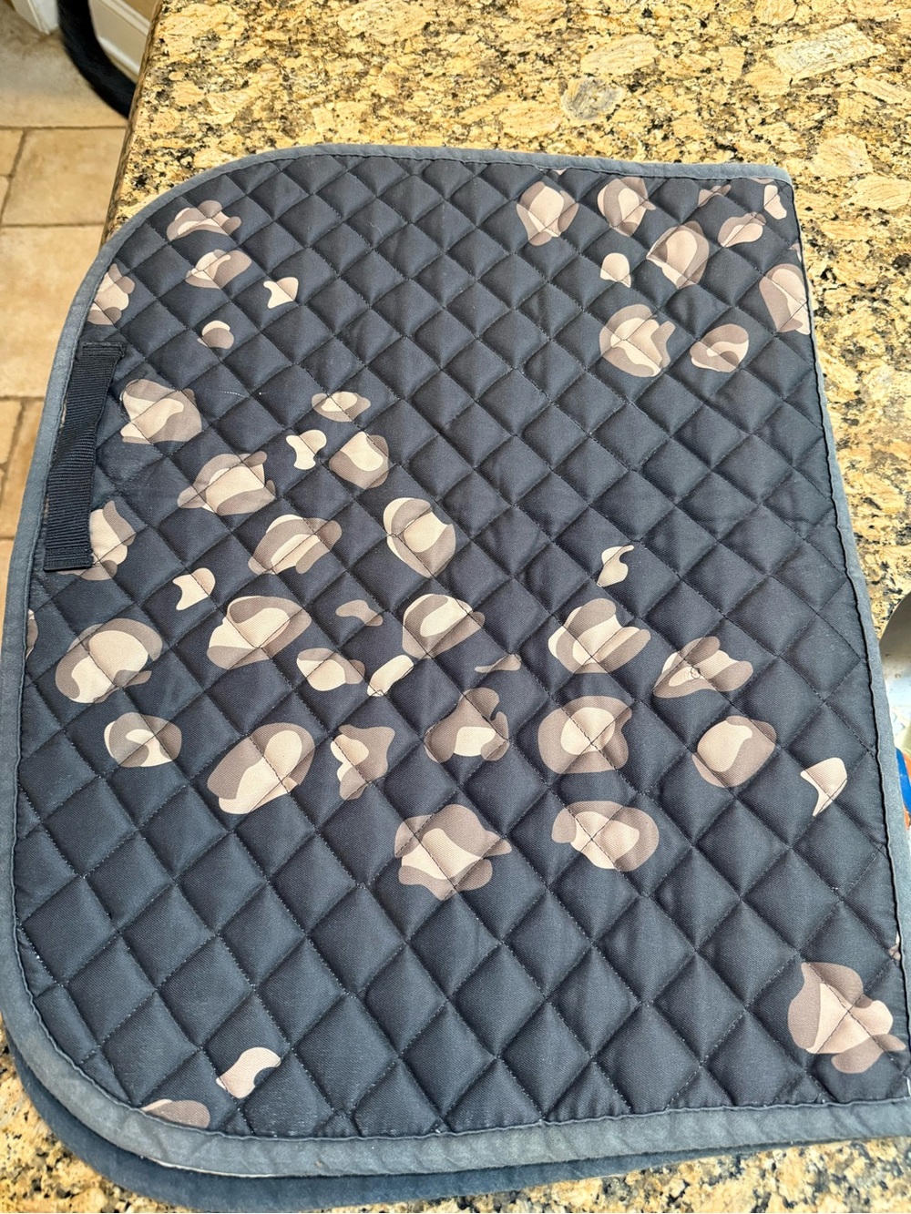 DOVER saddlery English square saddle PAD Quilted Gray Floral Print / Camouflage